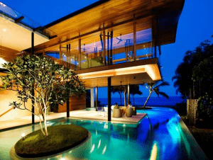 Modern luxury home with pool